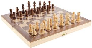 SPORTSPIRIT 12" Wooden Fold-able Chess Board Game | Storage For Wooden Chess Pawns (SS021) 5 cm Chess Board