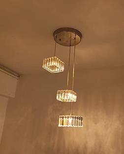 LightWave Crystal Chandelier Hanging Lights Decorative Yellow Pendants for Living Room Chandelier Ceiling Lamp