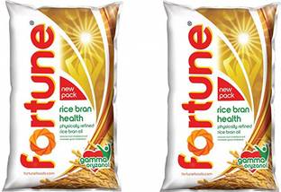 FORTUNE RICE BRAN OIL POUCH 2000ML PACK OF 2 Rice Bran Oil Pouch
