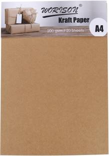 WORISON Kraft Paper 20 sheets unruled A4 200 gsm Craft paper