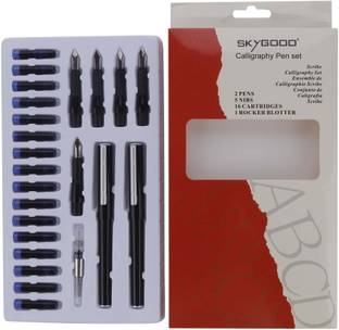 FRKB Sky Good Calligraphy Set with 5 Nibs,16 Ink Cartridges & 2 pens Pen Gift Set