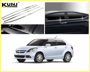 Kunj Autotech Stainless Steel Chrome Finish Window Lower Garnish for Maruti Ciaz Chrome Maruti Ciaz Side Garnish