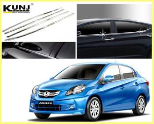 Kunj Autotech Stainless Steel Chrome Finish Window Lower Garnish for Amaze Old Model 2013-2017 Chrome Honda Amaze Side Garnish
