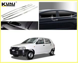 Kunj Autotech Stainless Steel Chrome Finish Window Lower Garnish for Maruti Alto Model 2000 2014 Chrome Maruti Alto Side Garnish