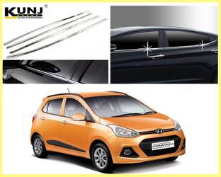 Kunj Autotech Stainless Steel Chrome Finish Window Lower Garnish for Hyundai I Model 2013 - 2019 Chrome Hyundai Grand i10 Side Garnish