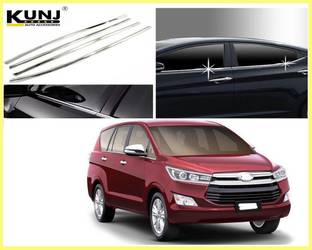Kunj Autotech Stainless Steel Chrome Finish Window Lower Garnish for Innova Model 2005 2015 Chrome Toyota Innova Side Garnish