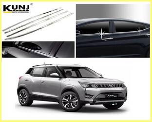 Kunj Autotech Stainless Steel Chrome Finish Window Lower Garnish for Mahindra Xuv 300 Chrome Mahindra XUV300 W8 Diesel Side Garnish