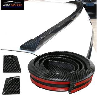 AutoBizarre Black Carbon Fiber Car Rear Spoiler Wing Lip Trunk Lip Dicky Skirt Universal For All Cars - 1.5 Meters x 35mm Car Spoiler
