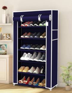 POOWEREST 6 shelve long shoe rack ab-22 Plastic Collapsible Shoe Stand