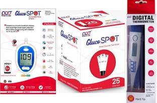 point of care 25 Strips, Thermometer & Glucometer