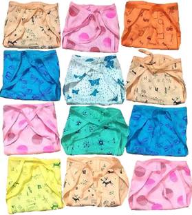 Sonpra New Born Baby Single Layer Soft Hosiery Cotton Cloth Washable Reusable Multicolor Multiprint Nappies , Pack of 12 (0-12 Months)