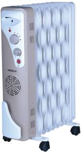HAVELLS OFR 9 WAVE FIN WITH FAN BEIGE 2400 W (GHROFAEC240) Oil Filled Room Heater