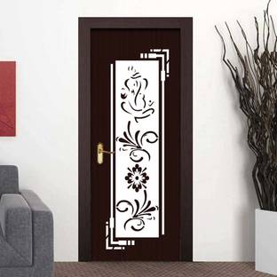 Creative Print Solution 76.2 cm Wooden with shree ganesha door sticker for door Self Adhesive Sticker