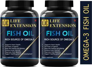 Life Extension Fish Oil (Triple Strength) With 1000Mg Omega 3(120 Capsules)