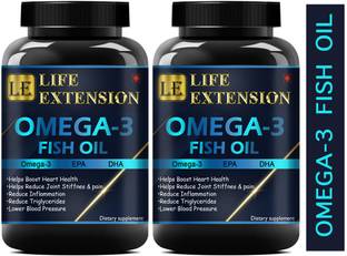 Life Extension Omega 3 Fish Oil 1000mg supplements, Supports Heart, Brain, Joints & Skin
