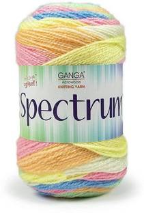 RCB Ganga Spectrum Soft Shaded Acrylic Yarn Hand Knitting Wool I Crochet Hook Needle Thread (600 gm/1ball 100 Gram Each) Shade no-814201