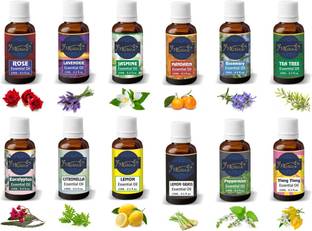 MORIOX Rose,Lavender,Jasmine,Mandarin,Rosemary,Tea Tree,Eucalyptus,Citronella,Lemon,Lemongrass,Peppermint,Ylang Ylang Essential Oil
