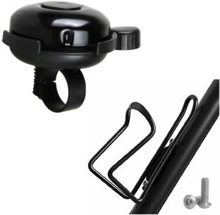 RESHNE Bicycle Water Bottle Cage Holder with Handlebar bell ring (Combo) Bicycle Bottle Holder