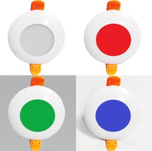 Nelson 3 watt Round Concealed Light | Ceiling Light Downlighter LED Light(Pack Of 4 different color light) Recessed Ceiling Lamp