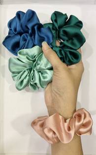 Devi creation Scrunchie Secured with Elastic Hair Band, Hair Ties, Head Band (pack of 4) Rubber Band