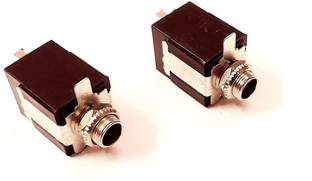 ERHIndia (Pack of 2) 6.35mm MONO Jack Female Socket Panel Chassis Mount Audio Connector 6.5mm Mic Female Jack Socket Connector Panel Chassis Mount MIc pin