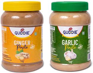 Nutty Guddie Ginger + Garlic Paste Each 1 Kgs. - Natural, Fresh Ingredients, Quality Assured by Guddie
