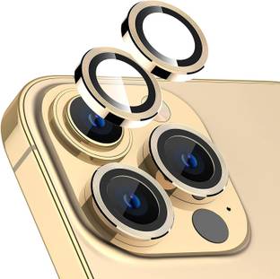 ICREATOR Camera Lens Protector for Iphone 13Pro Gold Camera Lance With Inbuilt Tempered Glass Aluminium Alloy Metal Ring Scratch proof Very Easy To Install With Ultra Protection