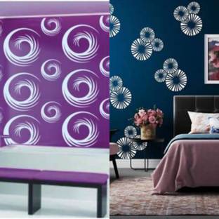 Aaradhya Collection Reusable DIY Designer PVC Wall Stencil Painting for Home Decoration Combo (16 x 24 inches, Circle Designs) B5860_A536 Wall Stencil Stencil