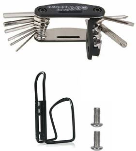 RESHNE Bicycle Repair Toolkit with Aluminium Alloy Bicycle Water Bottle Holder Cycling Accessories