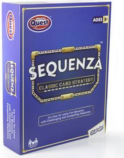 SKOODLE Quest Sequenza – Classic Card Strategy Game, Includes Large game board, Sequenza cards and premium marker chips with carry pouch Educational Board Games