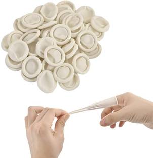 uptodatetools Latex Finger cots- Pack of 100 Disposable Medium Size Finger Protectors-Durable Finger Gloves for Cutting and Crafting Work, Painting, Hobbies, Sports and More Wet Glove Set