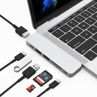 Aklin Boky 7 In 1 USB C Hub for Macbook Pro Air 7 in 1 usb hub multi function adapter for MacBook Pro Type C Laptops Laptop Accessory