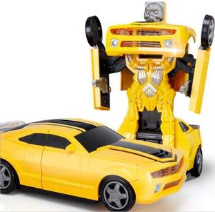 MeToy Transformer Car Battery Operated Converting Car to Robot, Robot to Car Automatically, Bump & Go Action Robot Car with Light and Sound, Kids Robot Car