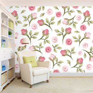 decorative india Vinyl Floral & Botanical White Wallpaper