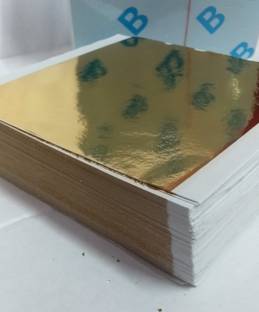 sumerawarq 14X14 cm 20 Sheets/Pack Imitation Gold Leaf Foil 89% Copper Leaf Sheets for Wallpaper Home Furniture Nail Decoration Aluminium Foil (Pack of 20, 20 m)
