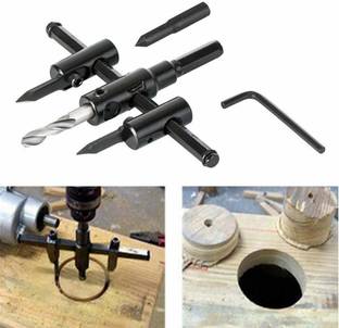 uptodateprouducts 30-120 mm Adjustable Wood Circle Hole Cutter Saw Drill Bit Kit