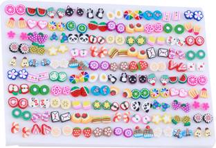 Paola Stud Earring Box Multicolor Different Designe Set Of 100 Earrings for girls Alloy Earring Set