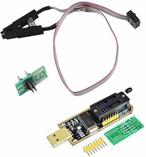 TECHNOLOGYBAZAR CH341A 24 25 Series EEPROM Flash BIOS USB Programmer + SOIC8 SOP8 Flash Chip IC Test Clips Socket Adpter Programmer Motor Control Electronic Hobby Kit