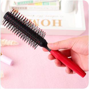 SANDIP Professional Round Hair Brush With Rubber Grip Handle For Men & Women-multi color