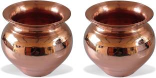 NEXTOMART Copper Kalash Lota / Tambya ka Lota Size 6 Cm - Pack of 2 Copper Kalash