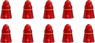 JELECTRICALS Red Pendant Hanging Bulb Holder - Pack of 10 Plastic Light Socket