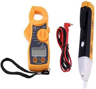 uptodatetools Digital LCD Clamp Meter For Electricity Ampere Measurement Insulation Tester + 1 Volt Tester LED AC Electric Voltage Tester Power Detector Sensor Digital Multimeter