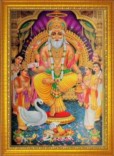 CRAFTSCORNER Lord Vishvkarma ji photo Religious Frame