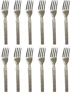 IMREX 12Pcs Kanta Beautifully Designed Handle Stainless Steel Dinner Fork, Dessert Fork, Salad Fork, Fruit Fork, Serving Fork Set