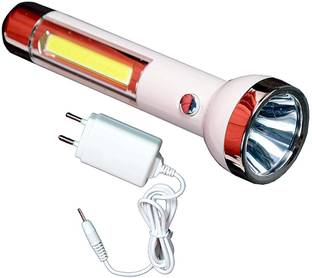 JY-SUPER Flashlight for Usage Torch (Pink : Rechargeable) (15 Hours) 4 Mode Torch