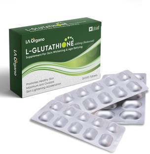 LA Organo L-Glutathione 600mg Reduced with Vitamin C Supplement for Skin Whitening Pack of 1