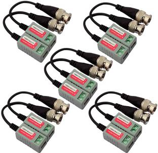 uptodatetools 5 Pack (10 Pcs) Mini CCTV BNC Video Balun Transceiver With Pigtail, Video Passive Balun CCTV BNC Video Balun Wire Connector
