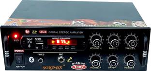 solomax DJ remix 1002 BT Full Black Digital Stereo With BT/ USB/ SD-Card /FM /AUX 5000 W AV Power Amplifier (Black) 160 W AV Power Amplifier
