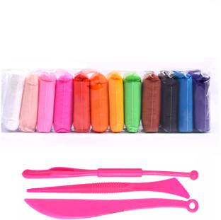 LUKECAGE Light DIY Clay | Air Dry Clay For Kids DIY | Clay for Kids | Ultra Light Modeling Bouncing Clay Kids 12 Different Color Clay with Tools Creative Art For Children