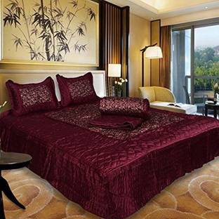 PRISHAA Satin Queen Sized Bedding Set